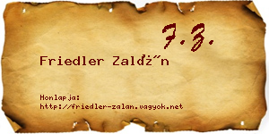 Friedler Zalán névjegykártya