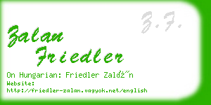 zalan friedler business card